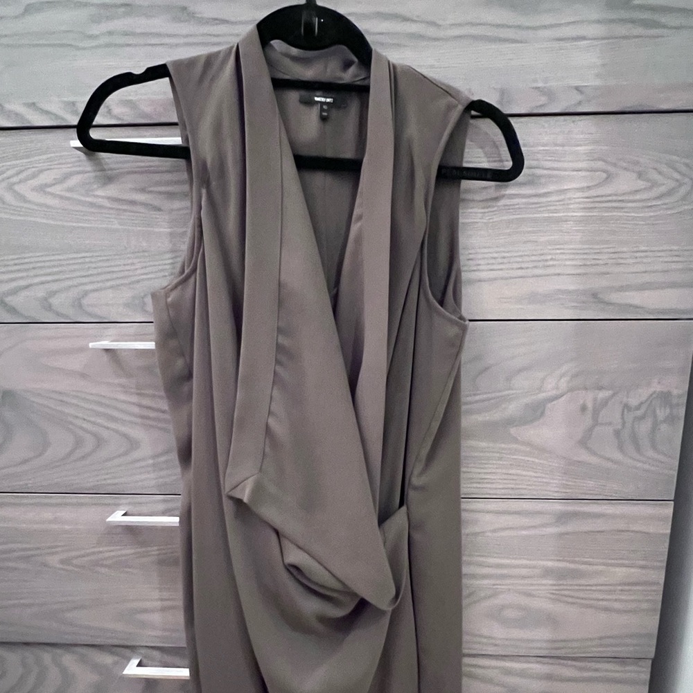 Military green drapey dress